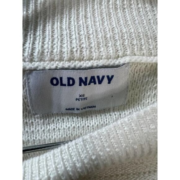 Old Navy‎ Cream Knit Ribbed Sweater Size XS NEW - Picture 3 of 4